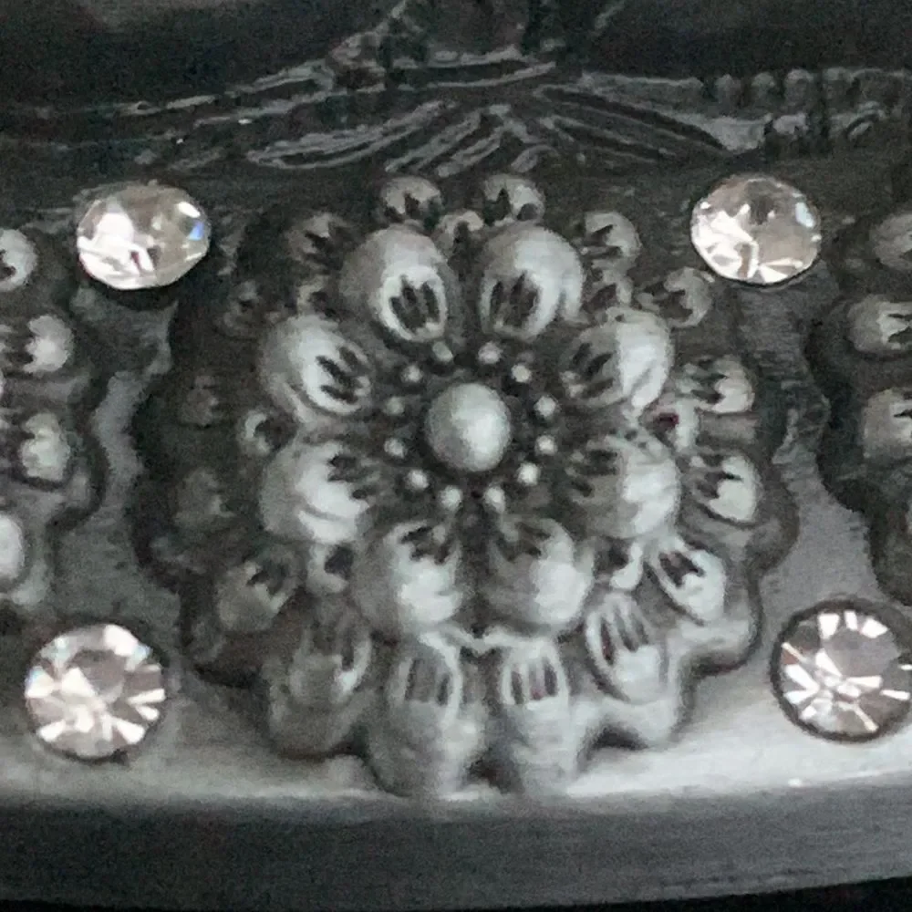 Cowboy Boot Belt Buckle, Antiqued Silver Tone Faux Turquoise, Western Style